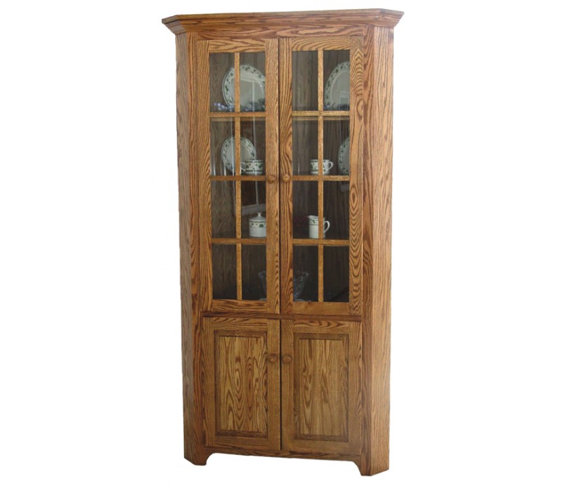 Solid Wood Shaker Style Corner Cabinet Hutch