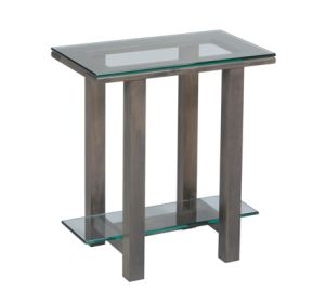 Hilton Chairside Table with Glass Top