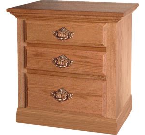 Traditional 3-Drawer Night Stand