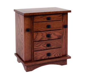 Winged Mission Dresser Top Jewelry Cabinet