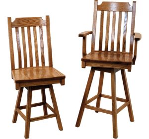 86 Mission 5 - Slat Arm & Side Barstool Chair