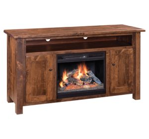 Barn Floor Fireplace TV Stand