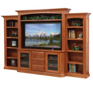 Buckingham Entertainment Center with Side Bookcases
