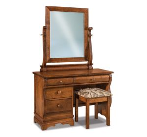 Chippewa Sleigh 4 Drawer Vanity Dresser & Mirror W/ Bench