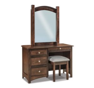 Finland 4 Drawer Vanity Dresser & Mirror W/ Bench