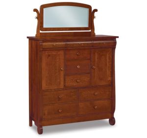 Old Classic Sleigh His & Hers Chest W/ Mirror