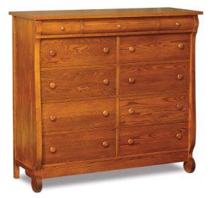 Old Classic Sleigh 11 Drawer Double Dresser