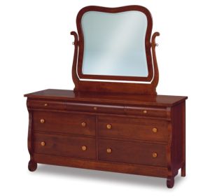 Old Classic Sleigh 7 Drawer Dresser & Mirror