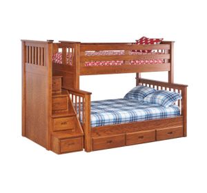 Millers Mission Twin/Full Bunk Bed W/ Steps & Storage
