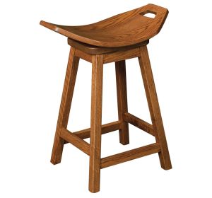 24" Mission Swivel Saddle Stool