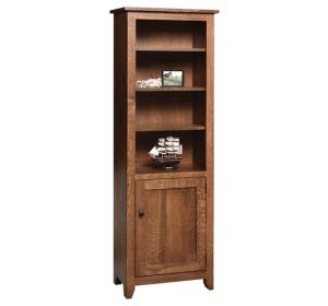 24" Modern Mission Bookcase with Doors