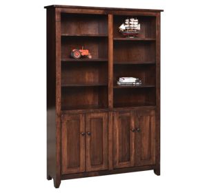 48" Modern Mission Bookcase With Doors