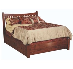 Portland Bed w/ low footboard and Storage Rails