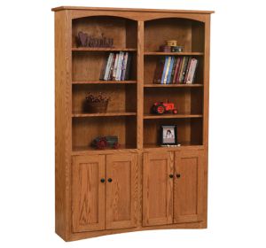 48" Shaker Bookcase With Doors