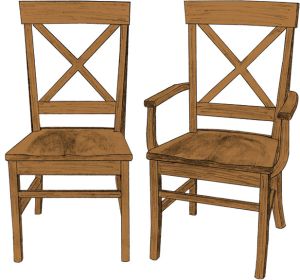Single X Arm & Side Chair (Desk Chair option available)
