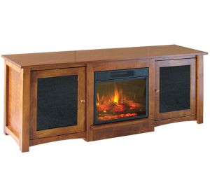 Flint Media Console With Fireplace
