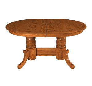 Traditional Scallop Double Pedestal Table