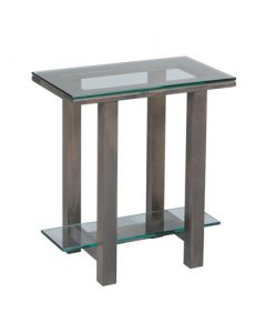 Hilton Chairside Table with Glass Top