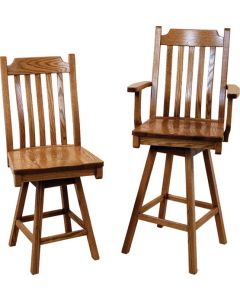 86 Mission 5 - Slat Arm & Side Barstool Chair