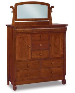 Old Classic Sleigh His & Hers Chest W/ Mirror