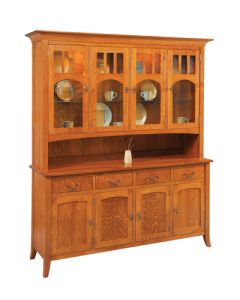 Old World Hutch 4-Door China Cabinet