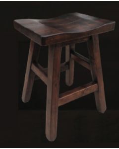 Rustic Saddle Stool with Splined Seat
