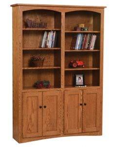 48" Shaker Bookcase With Doors