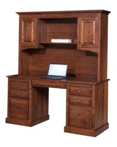 Traditional Double Pedestal Desk & Hutch