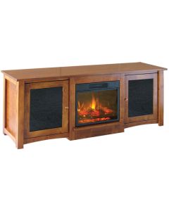 Flint Media Console With Fireplace