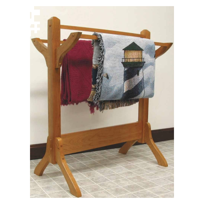 Shaker style solid wood quilt rack